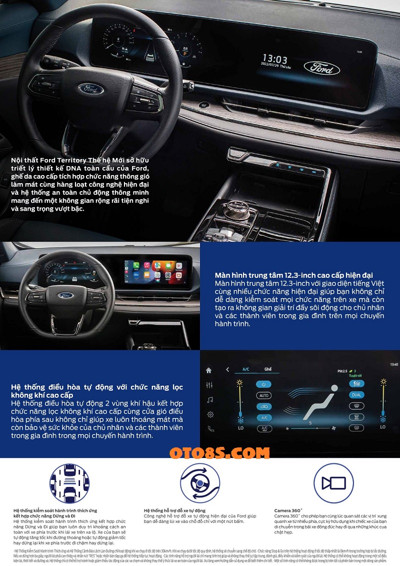 Oto8s Ford Territory Titanium X 2023 Nội Thất, Ngoại Thất, Thông Số